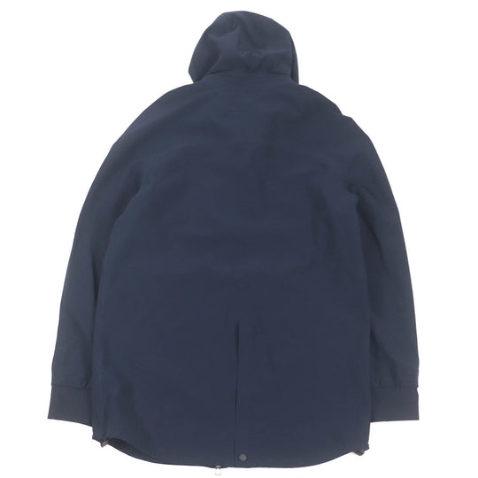 HERMES Mountain Hoodie Outer: 92% nylon, Outer: 8% polyurethane, Sleeve lining: 72% nylon, Sleeve lining: 28% polyurethane, Lining: 100% cashmere Navy mens L Used Authentic