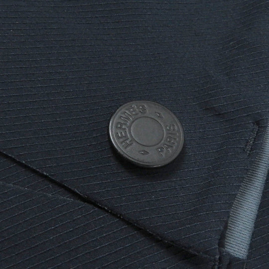 HERMES Mountain Hoodie Outer: 92% nylon, Outer: 8% polyurethane, Sleeve lining: 72% nylon, Sleeve lining: 28% polyurethane, Lining: 100% cashmere Navy mens L Used Authentic