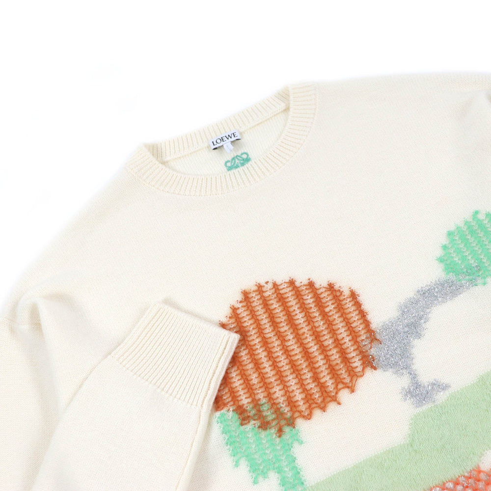 LOEWE sweater H526Y14KCK Main: 95% wool, Main: 2% mohair, Main: 2% polyamide, Main: 1% polyester Ivory mens M Used Authentic