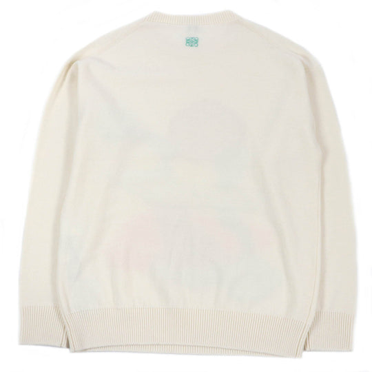 LOEWE sweater H526Y14KCK Main: 95% wool, Main: 2% mohair, Main: 2% polyamide, Main: 1% polyester Ivory mens M Used Authentic