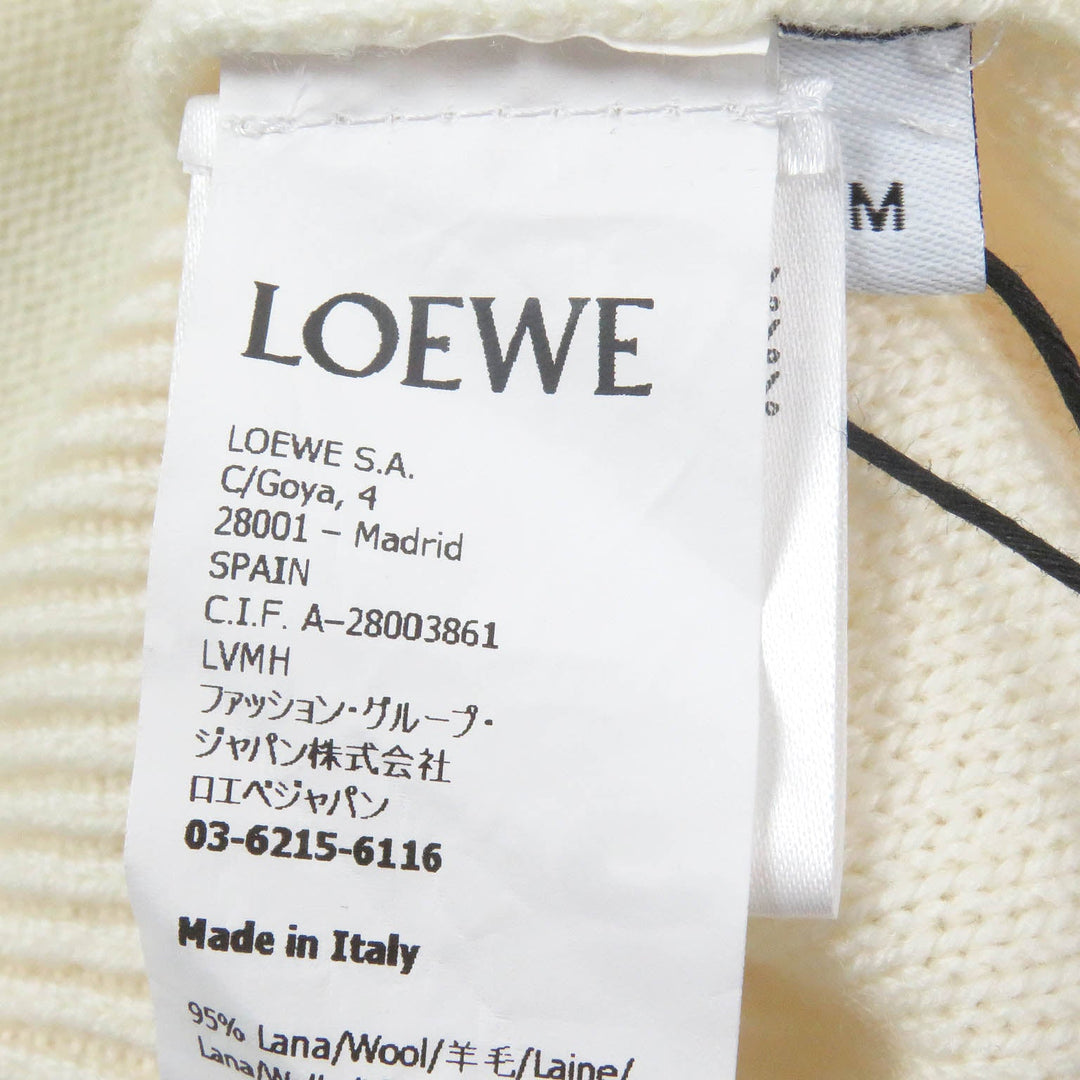 LOEWE sweater H526Y14KCK Main: 95% wool, Main: 2% mohair, Main: 2% polyamide, Main: 1% polyester Ivory mens M Used Authentic