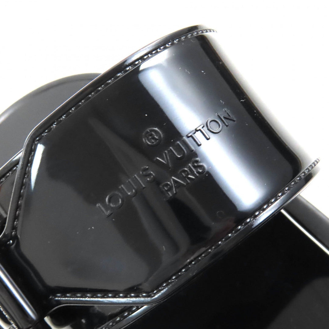 LOUIS VUITTON Sandals Main: Rubber Black brown Sun bath line Women 38 Used Authentic