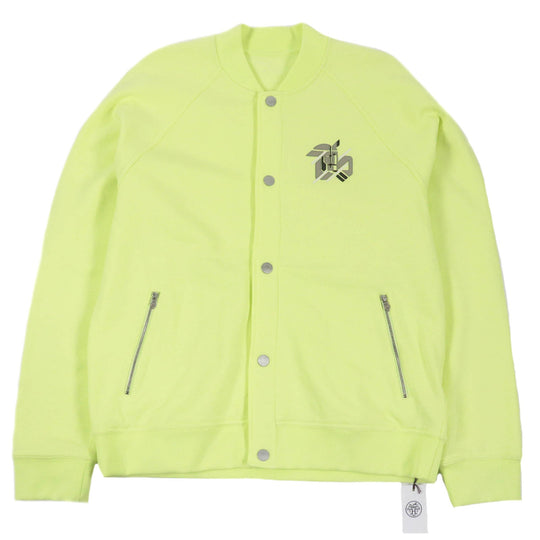 HERMES Blouson Main: 100% cotton, Part: 90% cotton, Part: 10% polyurethane, Leather part: sheepskin Light green Chevaux en Symetrie mens Used Authentic