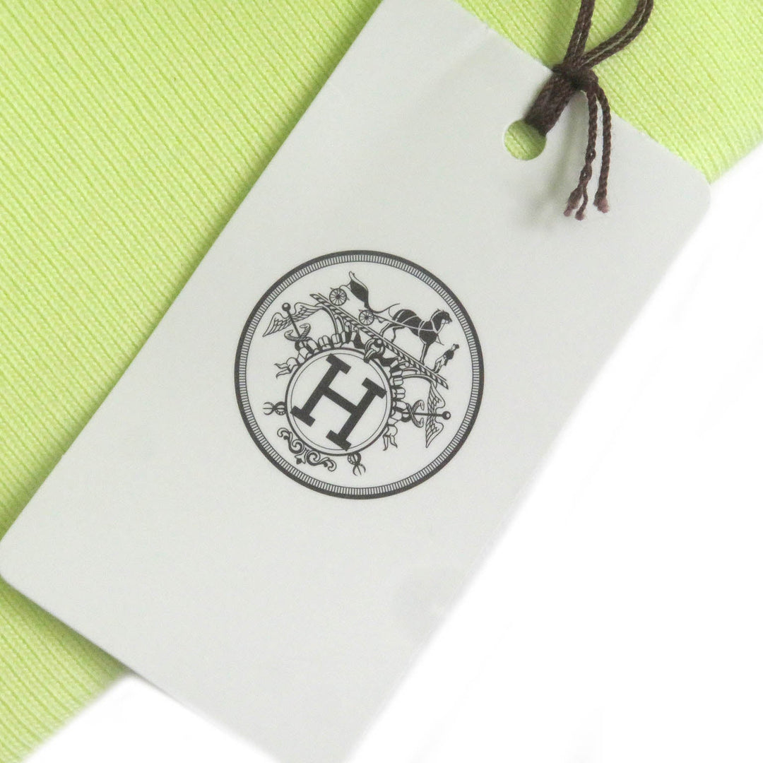 HERMES Blouson Main: 100% cotton, Part: 90% cotton, Part: 10% polyurethane, Leather part: sheepskin Light green Chevaux en Symetrie mens Used Authentic