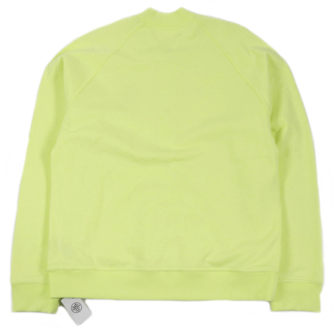 HERMES Blouson Main: 100% cotton, Part: 90% cotton, Part: 10% polyurethane, Leather part: sheepskin Light green Chevaux en Symetrie mens Used Authentic
