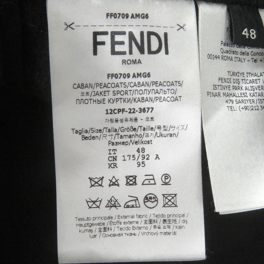 FENDI coat FF0709 Main: 99% wool, Main: 1% silk black mens 48 Used Authentic