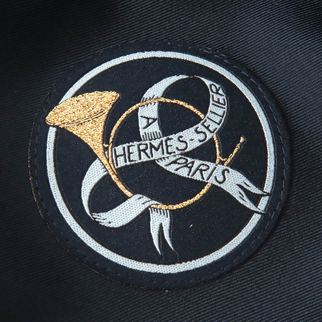 HERMES Casquette Outer: 82% wool, Outer: 18% nylon, Leather part: sheepskin, Lining: 65% rayon, Lining: 35% silk Navy Saint-Malo Women Used Authentic