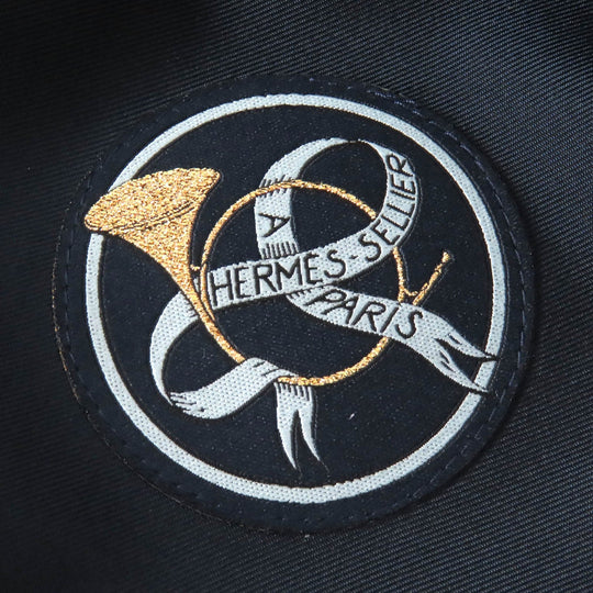 HERMES Casquette Outer: 82% wool, Outer: 18% nylon, Leather part: sheepskin, Lining: 65% rayon, Lining: 35% silk Navy Saint-Malo Women Used Authentic