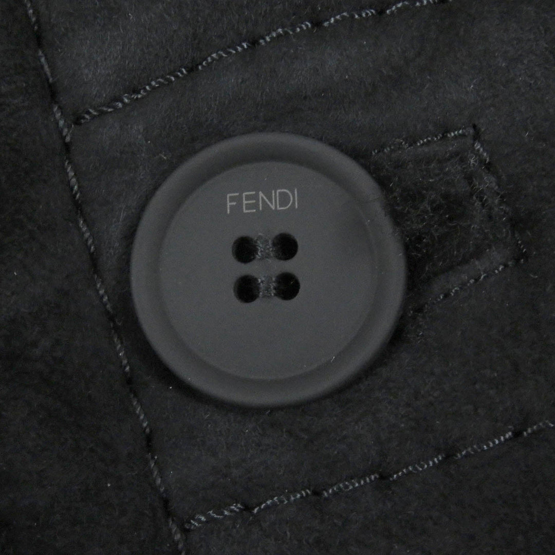 FENDI Mouton coat FM0157 Main: Sheep leather black mens 44 Used Authentic