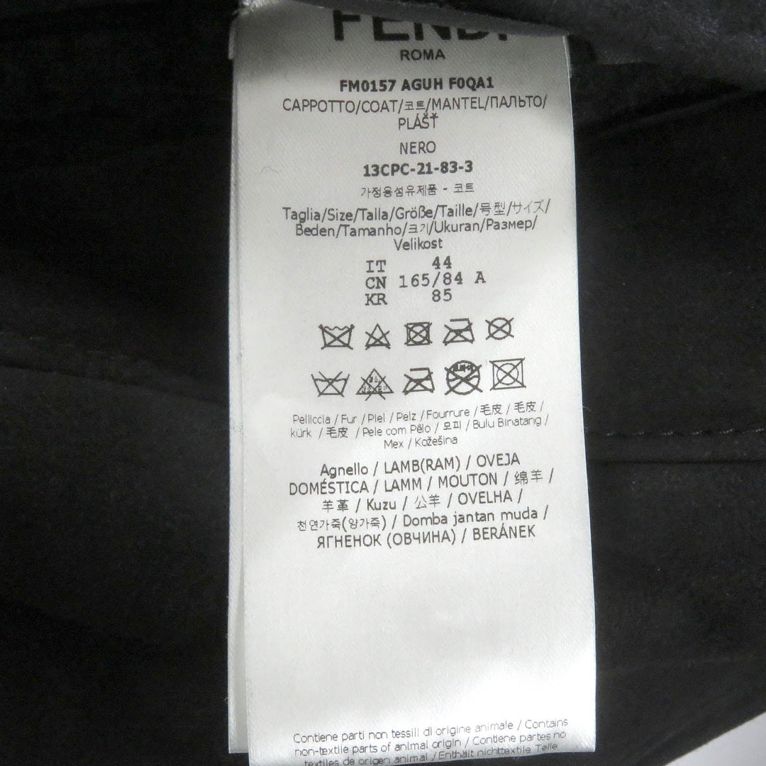 FENDI Mouton coat FM0157 Main: Sheep leather black mens 44 Used Authentic