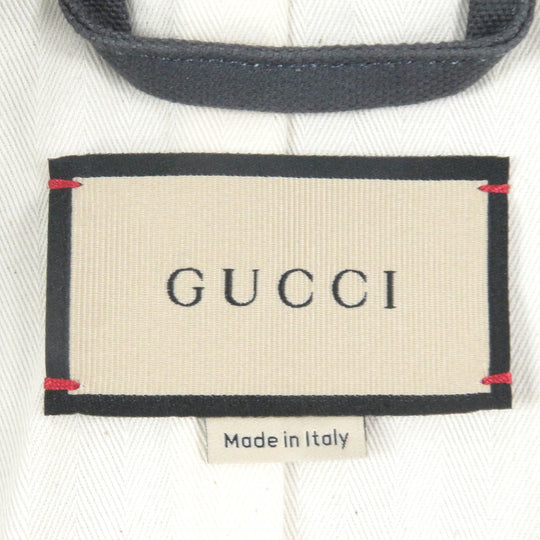 GUCCI Blouson 742855 Main: 100% cotton, Part: 70% cotton, Part: 30% polyester, Sleeve lining: 100% rayon Charcoal type Cotton Canvas GG Supreme Jacket mens 50 Used Authentic