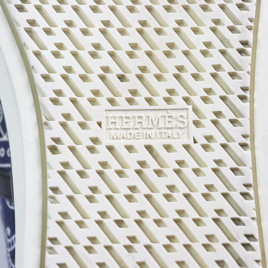 HERMES Low cut sneakers Main: Canvas, Part: Leather Navy white mens 41.5 Used Authentic