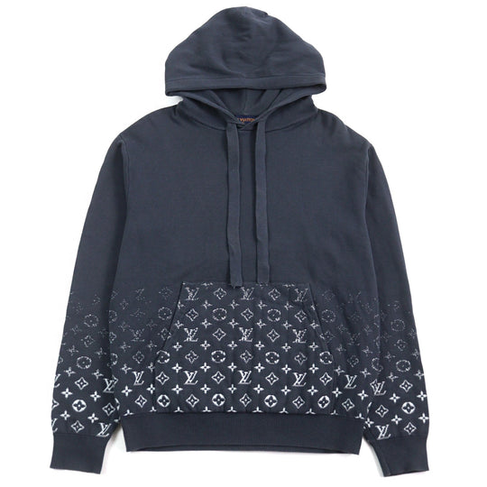 LOUIS VUITTON Hoodie 1AFQAL Main: 100% cotton Navy white Gradient cotton hoodie mens S Used Authentic