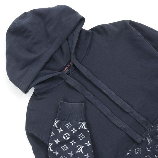 LOUIS VUITTON Hoodie 1AFQAL Main: 100% cotton Navy white Gradient cotton hoodie mens S Used Authentic