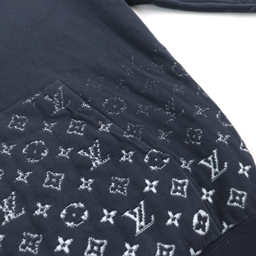 LOUIS VUITTON Hoodie 1AFQAL Main: 100% cotton Navy white Gradient cotton hoodie mens S Used Authentic