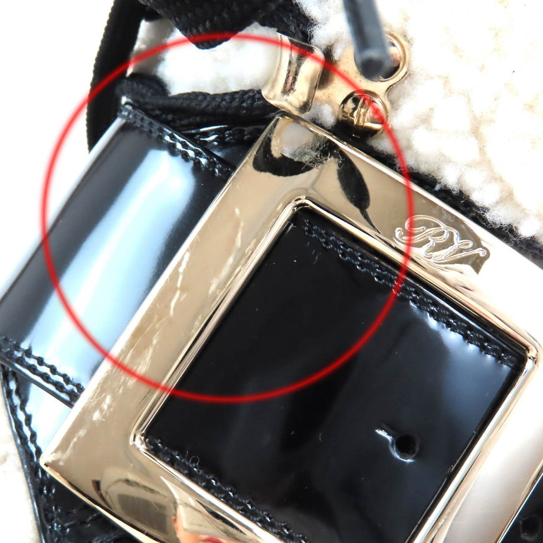 ROGERVIVIER Ankle boots RVW6463385 Main: Patent leather, Main: Mouton Black white gold Women 36 Used Authentic