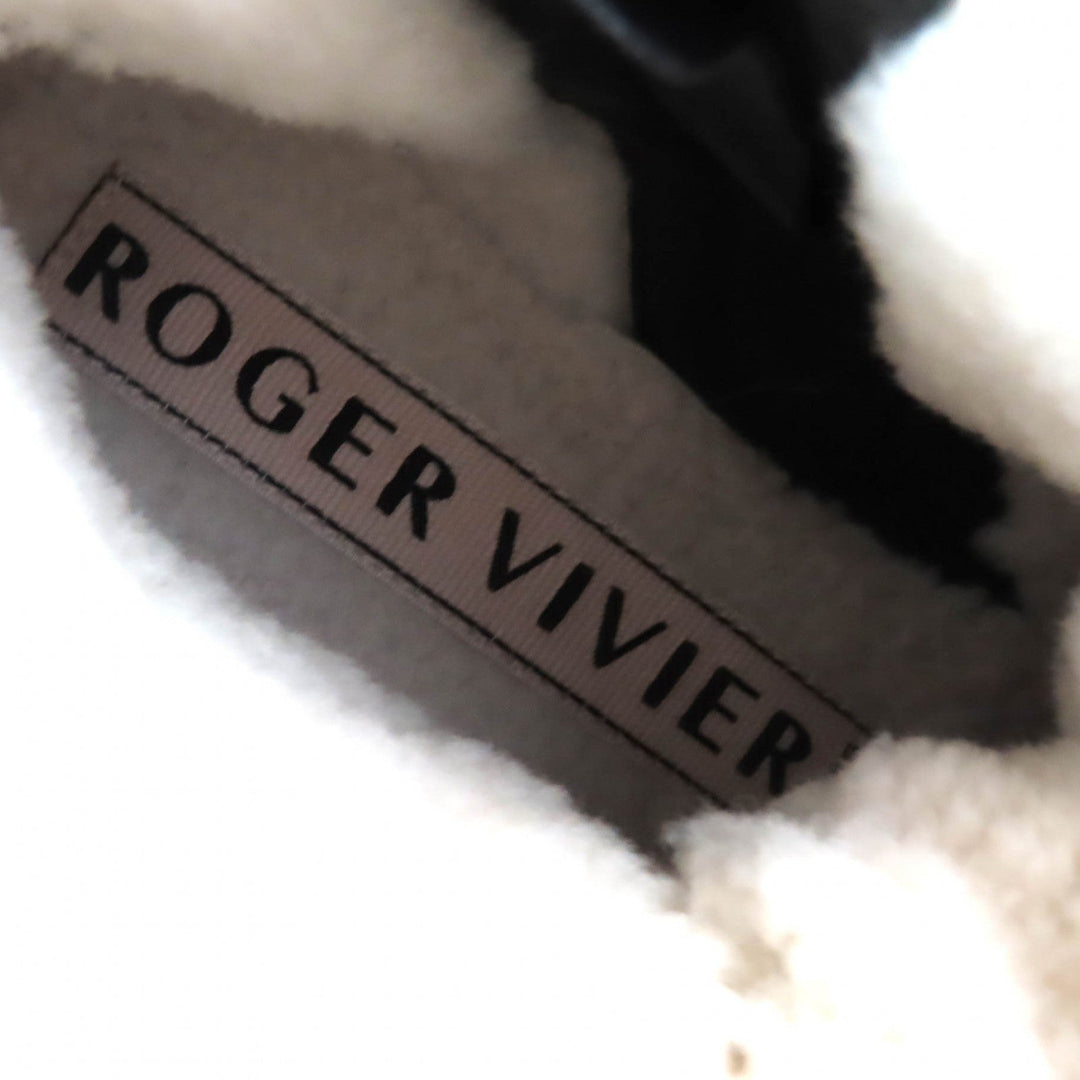ROGERVIVIER Ankle boots RVW6463385 Main: Patent leather, Main: Mouton Black white gold Women 36 Used Authentic