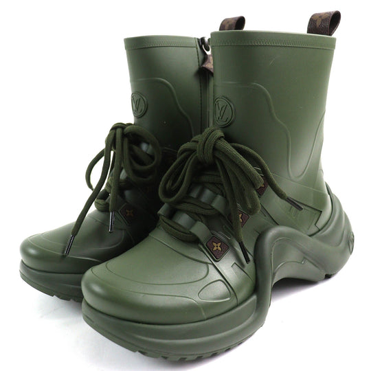 LOUIS VUITTON short boots Main: Rubber khaki Arclight line Women 36 Used Authentic