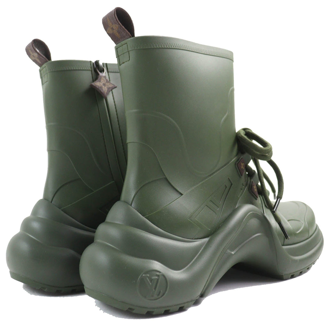 LOUIS VUITTON short boots Main: Rubber khaki Arclight line Women 36 Used Authentic