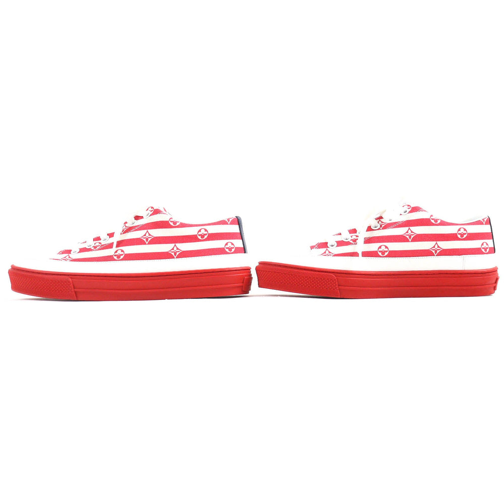 LOUIS VUITTON Low cut sneakers Main: Canvas, Part: Leather Red white Stella line Women 36.5 Used Authentic