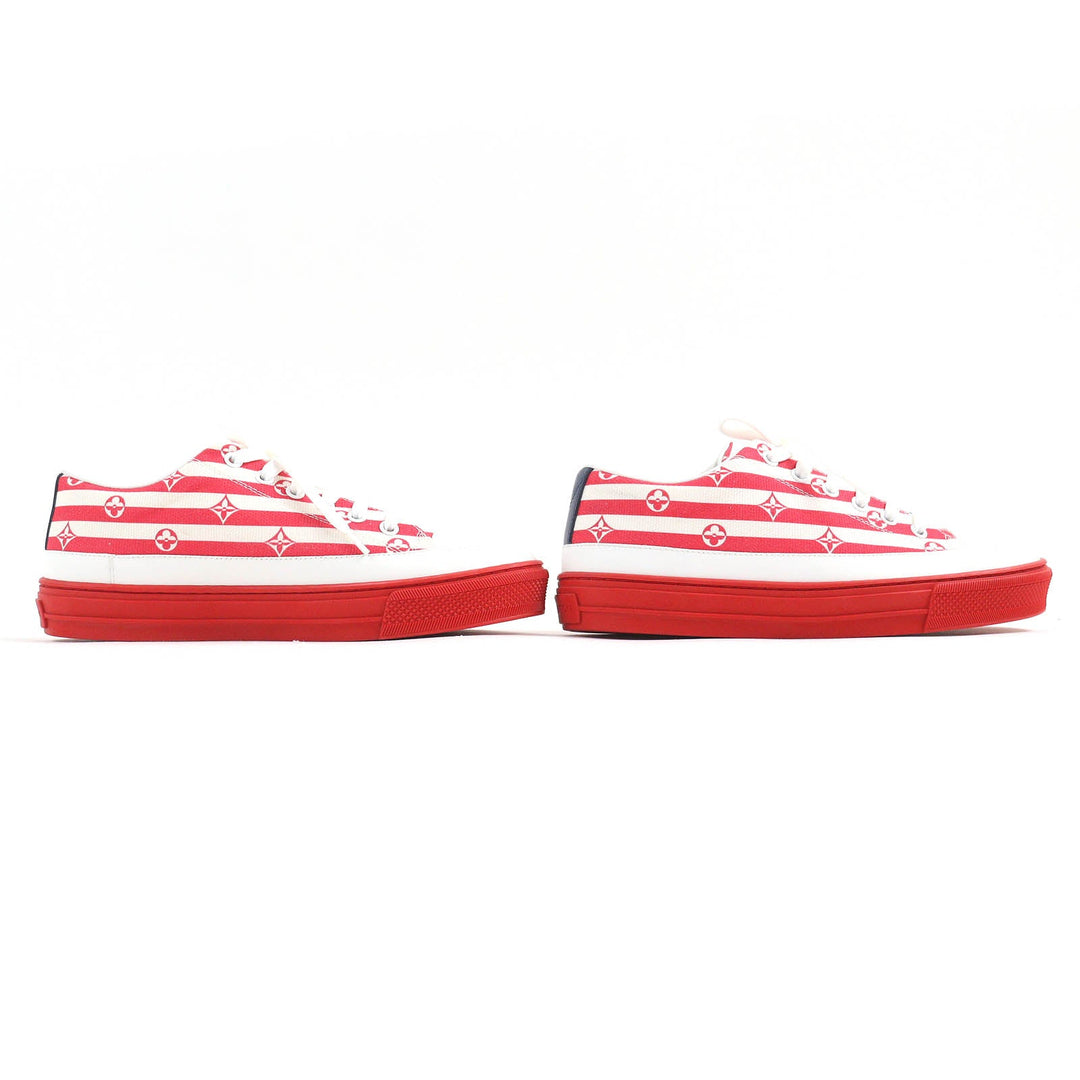 LOUIS VUITTON Low cut sneakers Main: Canvas, Part: Leather Red white Stella line Women 36.5 Used Authentic