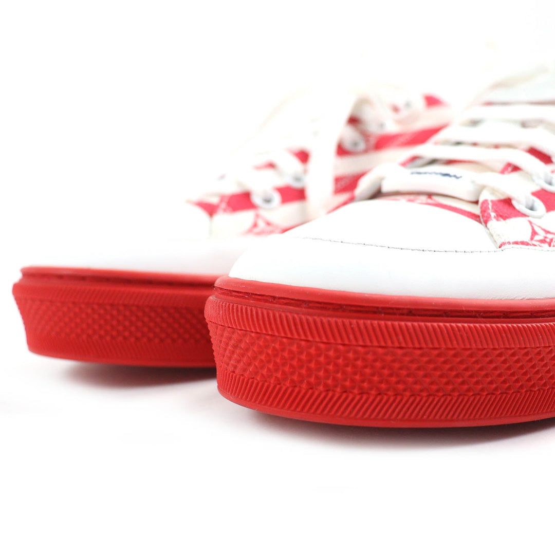 LOUIS VUITTON Low cut sneakers Main: Canvas, Part: Leather Red white Stella line Women 36.5 Used Authentic