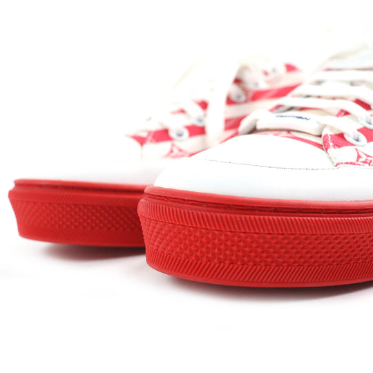 LOUIS VUITTON Low cut sneakers Main: Canvas, Part: Leather Red white Stella line Women 36.5 Used Authentic