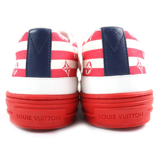 LOUIS VUITTON Low cut sneakers Main: Canvas, Part: Leather Red white Stella line Women 36.5 Used Authentic