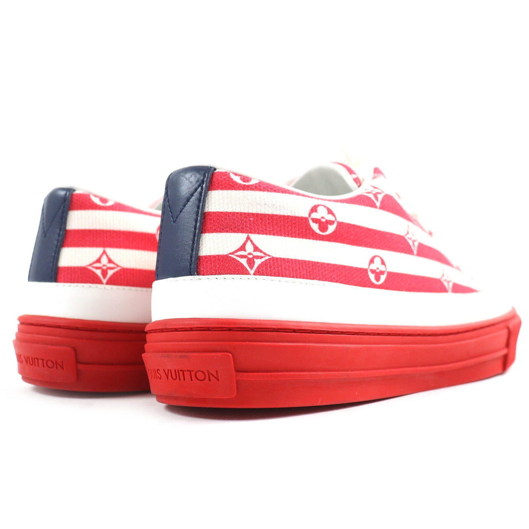 LOUIS VUITTON Low cut sneakers Main: Canvas, Part: Leather Red white Stella line Women 36.5 Used Authentic