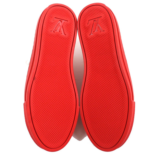 LOUIS VUITTON Low cut sneakers Main: Canvas, Part: Leather Red white Stella line Women 36.5 Used Authentic