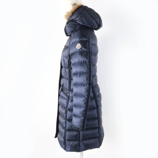 MONCLER down coat Main: 100% nylon, Lining: 100% nylon, Filling: 90% down, Filling: 10% feather, Fur: raccoon Navy HERMIFUR Women 1 Used Authentic
