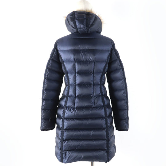 MONCLER down coat Main: 100% nylon, Lining: 100% nylon, Filling: 90% down, Filling: 10% feather, Fur: raccoon Navy HERMIFUR Women 1 Used Authentic