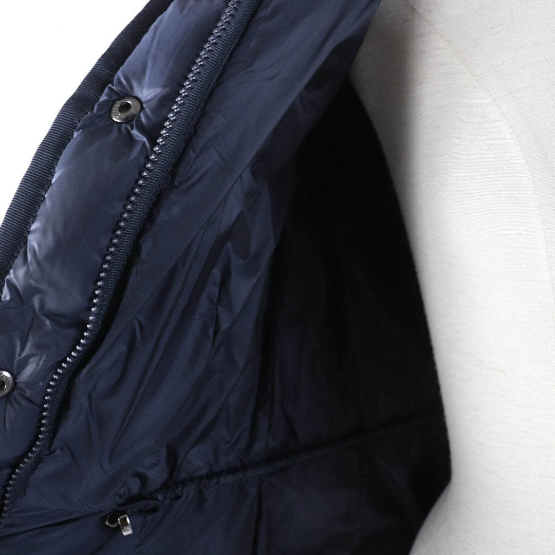 MONCLER down coat Main: 100% nylon, Lining: 100% nylon, Filling: 90% down, Filling: 10% feather, Fur: raccoon Navy HERMIFUR Women 1 Used Authentic