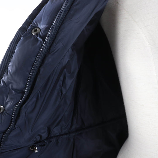 MONCLER down coat Main: 100% nylon, Lining: 100% nylon, Filling: 90% down, Filling: 10% feather, Fur: raccoon Navy HERMIFUR Women 1 Used Authentic