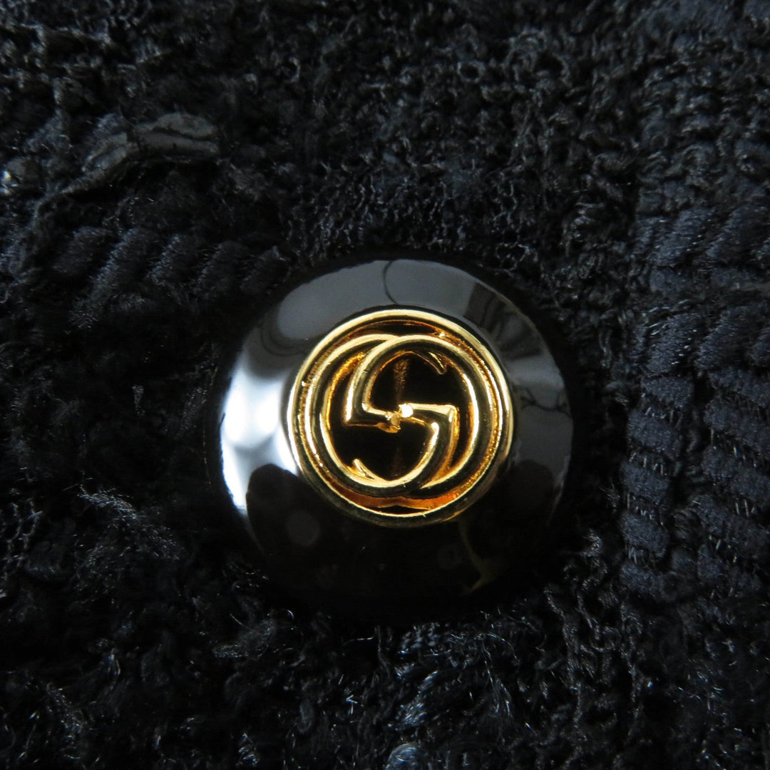 GUCCI one piece 572364 Main: 32% polyester, 27% nylon, 24% cotton, 16% acrylic, 1% polyurethane Black gold Women 36 Used Authentic