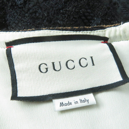 GUCCI one piece 572364 Main: 32% polyester, 27% nylon, 24% cotton, 16% acrylic, 1% polyurethane Black gold Women 36 Used Authentic