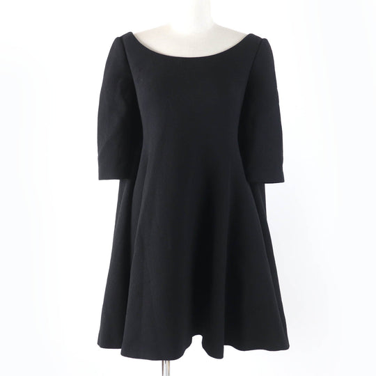 Christian Dior one piece 7E21637A1106 Main: 100% wool, Lining: 100% silk black Women 38 Used Authentic