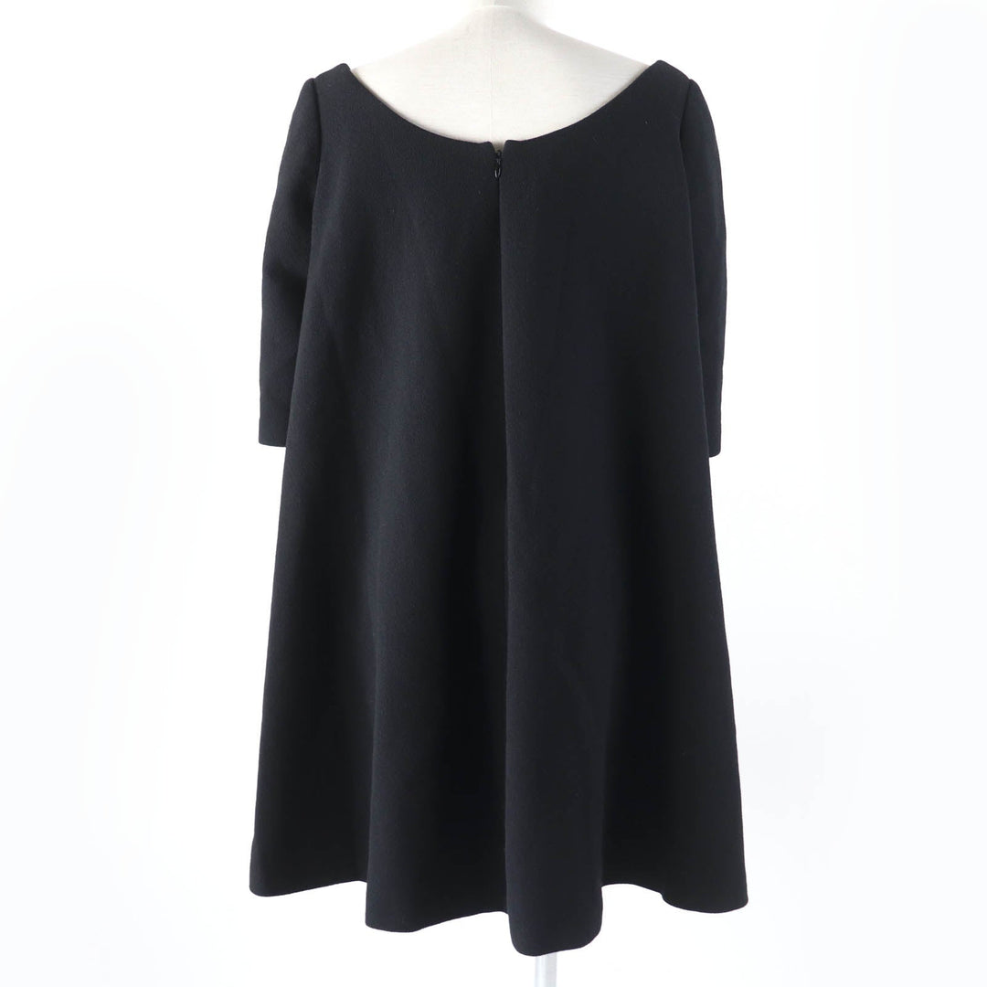 Christian Dior one piece 7E21637A1106 Main: 100% wool, Lining: 100% silk black Women 38 Used Authentic