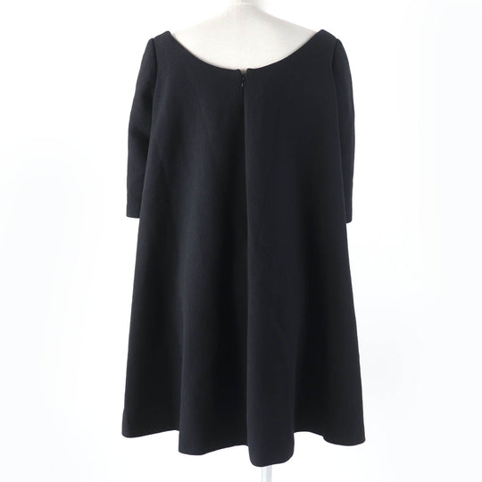 Christian Dior one piece 7E21637A1106 Main: 100% wool, Lining: 100% silk black Women 38 Used Authentic