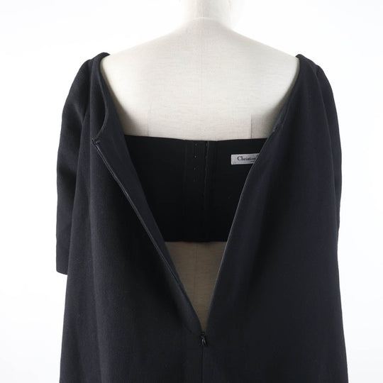 Christian Dior one piece 7E21637A1106 Main: 100% wool, Lining: 100% silk black Women 38 Used Authentic
