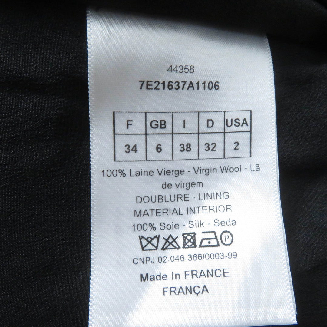 Christian Dior one piece 7E21637A1106 Main: 100% wool, Lining: 100% silk black Women 38 Used Authentic