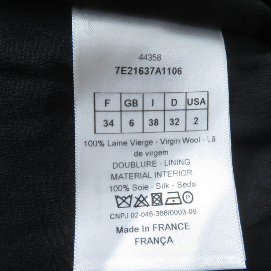 Christian Dior one piece 7E21637A1106 Main: 100% wool, Lining: 100% silk black Women 38 Used Authentic