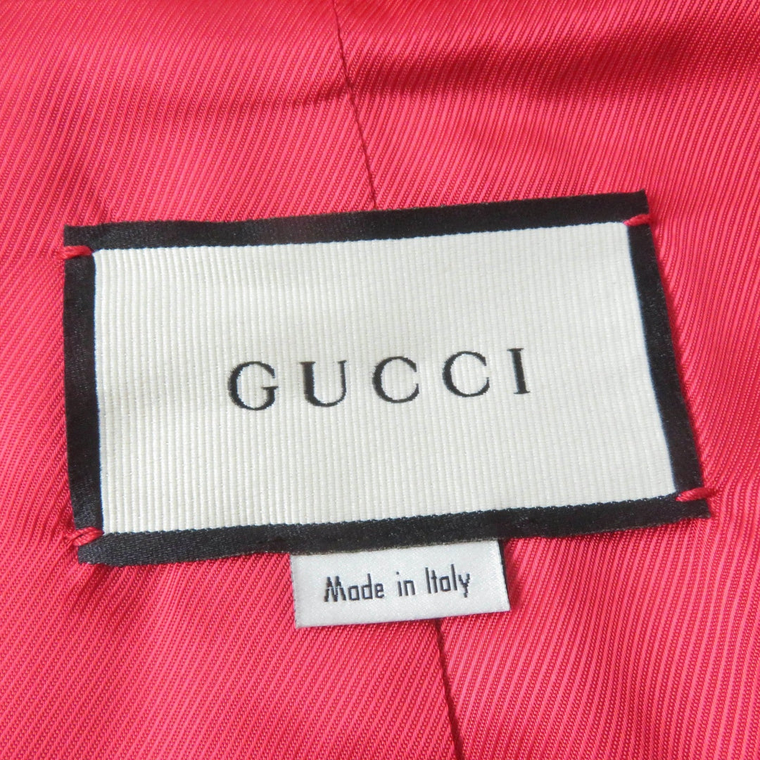 GUCCI Jacket 619359 Main: 54% silk, Main: 46% wool, Part: 100% polyester, Lining: 100% rayon Red Women 40 Used Authentic