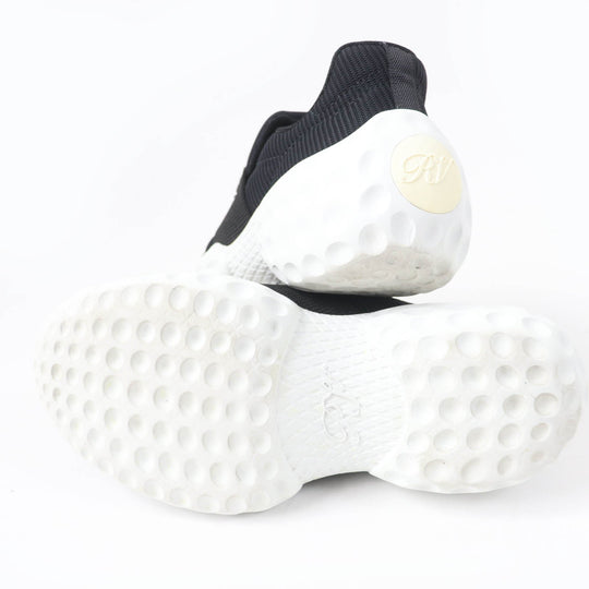 ROGERVIVIER sneakers Tech Fabric , Scuba Fabric , Leather black VIV RUN RIGHT Strass Buckle Sneakers Women 35 1/2 Used Authentic