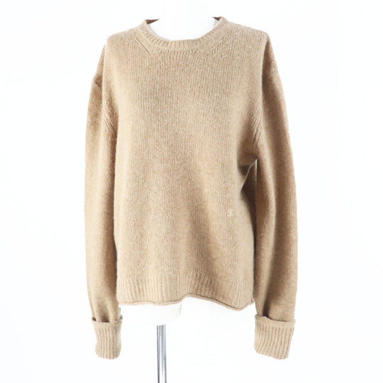 CELINE knit 2 3ET9/ 951A Main: 100% cashmere Camel Phoebe period Women L Used Authentic