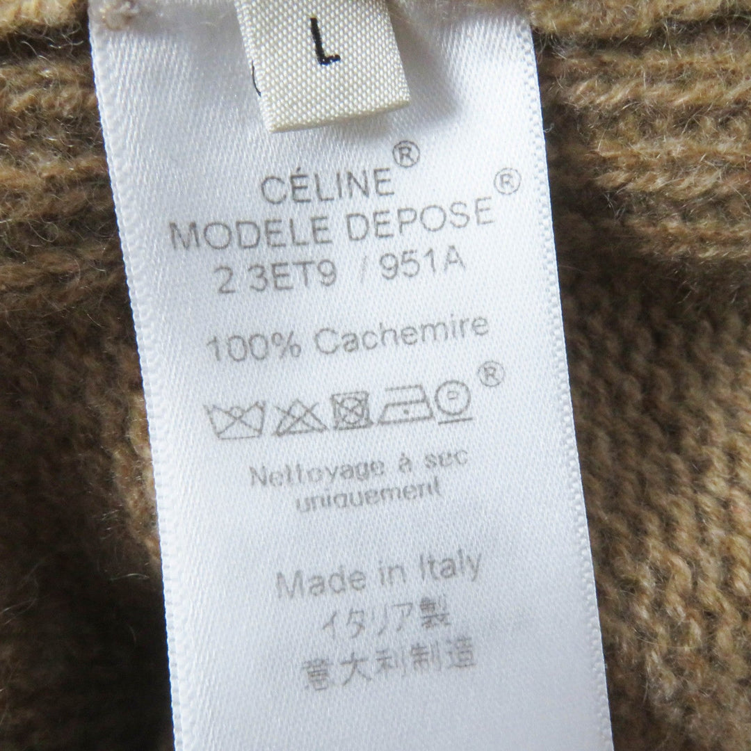 CELINE knit 2 3ET9/ 951A Main: 100% cashmere Camel Phoebe period Women L Used Authentic