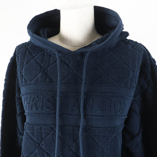 Christian Dior Hoodie 214587AM715 Main: 70% cotton, Main: 30% polyester Dark navy Canage Women XS Used Authentic