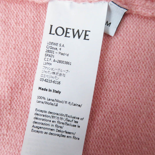 LOEWE cardigan S897Y16K01 Main: 100% wool Pink light gray Women M Used Authentic