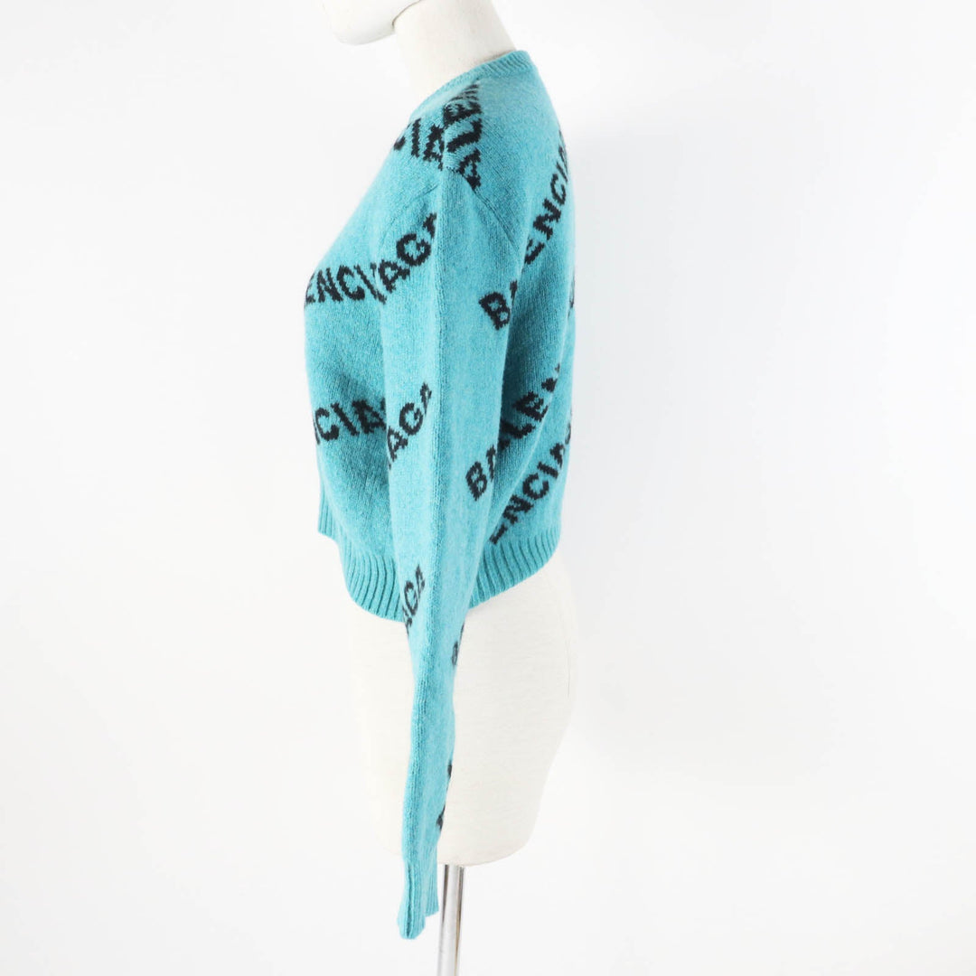 BALENCIAGA knit 529208 Main: 98% wool, Main: 2% nylon green Women 34 Used Authentic