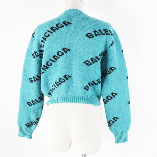 BALENCIAGA knit 529208 Main: 98% wool, Main: 2% nylon green Women 34 Used Authentic